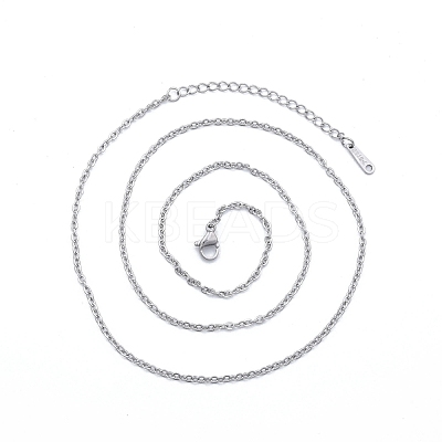 Non-Tarnish 304 Stainless Steel Cable Chains Necklace for Men Women NJEW-N050-A04-S20-1