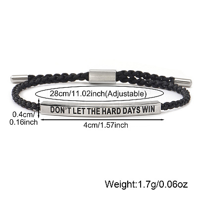 DON'T LET THE HARD DAYS WIN 304 Stainless Steel Charm Motivational Quote Bracelets KL3907-2-1