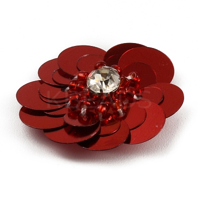Flower Shape PVC Sequin/Paillette Beading Appliques DIY-WH0308-287H-1