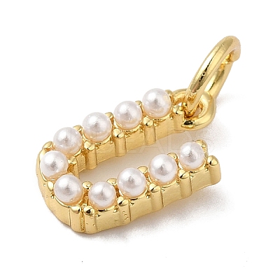 Rack Plating Brass with ABS Plastic Imitation Pearl Charms KK-B092-30U-G-1