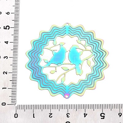 201 Stainless Steel 3D Rotating Hanging Wind Spinner STAS-T064-97-1