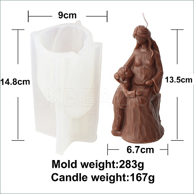 Mother's Day DIY Silicone Statue Candle Molds PW-WG14553-04-1