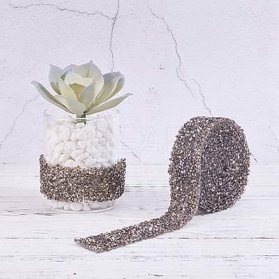 Glitter Resin Hotfix Rhinestone(Hot Melt Adhesive On The Back) OCOR-WH0052-01E-1