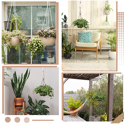 4Pcs Polyester Rope Hanging Planter AJEW-GF0012-78-1