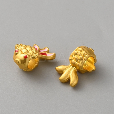 Alloy Enamel European Beads ENAM-WH0058-034F-1