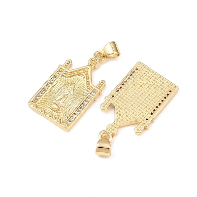 Brass Micro Pave Cubic Zirconia Pendants KK-F919-19G-1