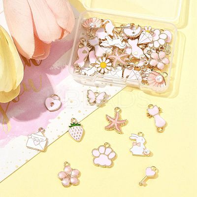 40Pcs 20 Styles Alloy Enamel Pendants ENAM-FS0003-33-1