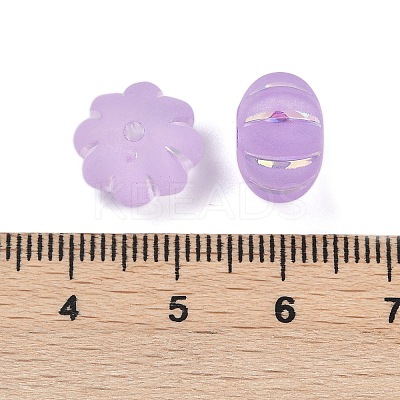 Frosted Transparent Acrylic Beads OACR-P029-03B-04-1