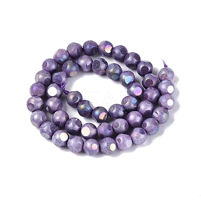 Ombre Effect Dyed Electroplate Opaque Glass Beads Strands EGLA-Q130-01A-12-1