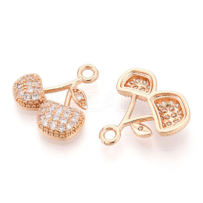 Brass Micro Pave Cubic Zirconia Pendants KK-T074-73KCG-1