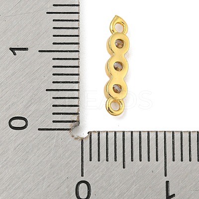 Brass Pave Cubic Zirconia Three Flat Round Links Connector Charms KK-P277-52A-A-1