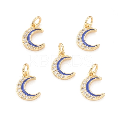 Eco-Friendly Brass Micro Pave Cubic Zirconia Charms KK-I698-32G-1