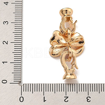 Brass Micro Pave Clear Cubic Zirconia Fold Over Clasps KK-U037-22G-03-1
