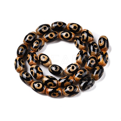 Natural Tibetan Agate 3-Eye Beads Strands G-T138-195C-1