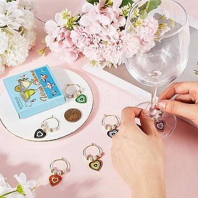 Brass Wine Glass Charms AJEW-SC0002-46-1