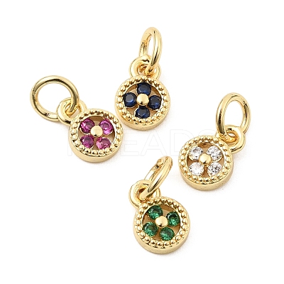 Brass Micro Pave Cubic Zirconia Pendants KK-Z147-01G-1