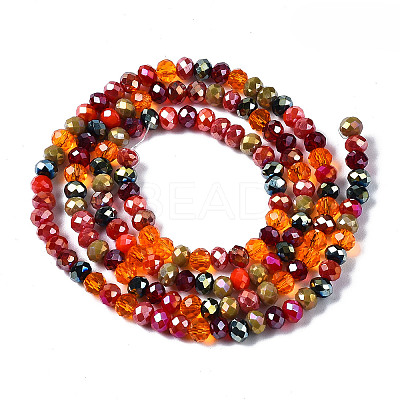 Electroplate Glass Beads Strands X-EGLA-T020-12C-1