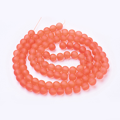 Baking Paint Transparent Glass Bead Strands X-GLAA-S031-8mm-27-1