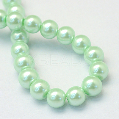 Baking Paint Pearlized Glass Pearl Round Bead Strands HY-Q003-4mm-04-1