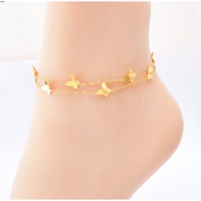 Stainless Steel Charm Anklets for Women WG18C2B-09-1