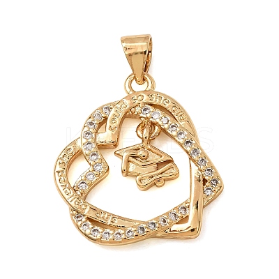 Brass Micro Pave Cubic Zirconia Pendants KK-CBA0009-10G-D-1