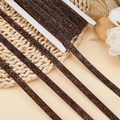 10 Yards Sparkle Polester Ribbons OCOR-WH0003-035C-1