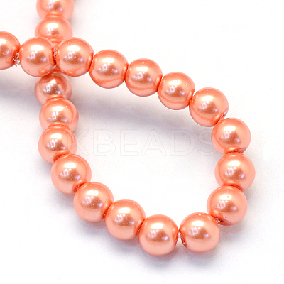 Baking Paint Pearlized Glass Pearl Round Bead Strands HY-Q003-10mm-77-1