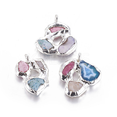 Natural Agate Pendants G-L509-70S-1