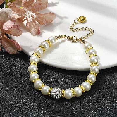 Glass Imitation Pearl Beaded Bracelets for Women BJEW-JB10034-01-1