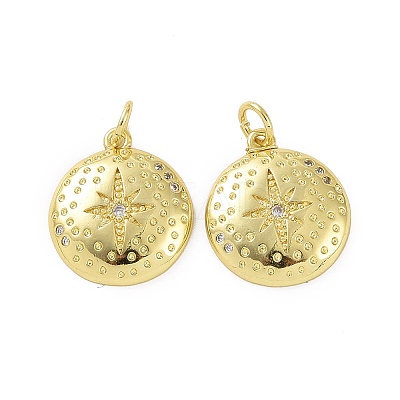 Brass Micro Pave Cubic Zirconia Pendants KK-E068-VF047-1