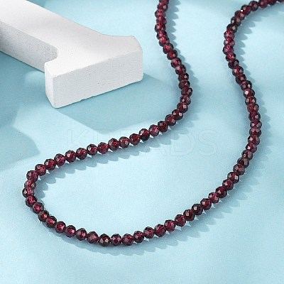 Natural Garnet Beaded Necklaces NJEW-K114-B-A04-1