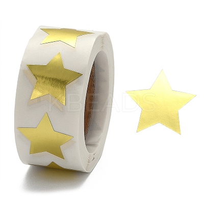 Metallic Foil Star Shape Paper Sticker Labels LS-DIY-E023-03-1