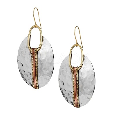 Oval Alloy Dangle Earrings FS-WG1DD9E-01-1