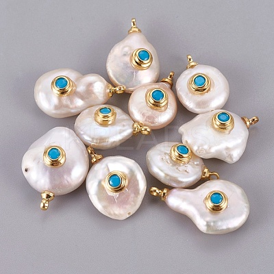 Natural Cultured Freshwater Pearl Pendants PEAR-F008-31G-04-1