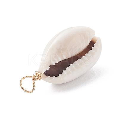 Natural Cowrie Shell Dyed Pendants X-PALLOY-JF01206-1