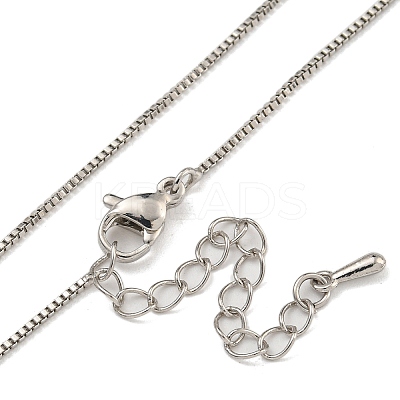 Brass Box Chain Necklaces for Women NJEW-U011-05P-1
