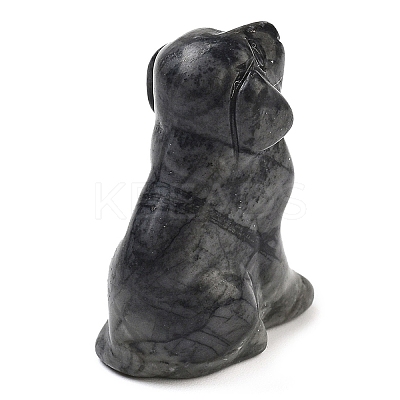 Natural Larvikite Carved Dog Figurines DJEW-L023-A09-1