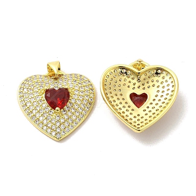 Brass Micro Pave Clear Cubic Zirconia Pendants KK-A180-01G-02-1
