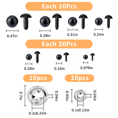 100Pcs Craft Plastic Doll Eyes DIY-FH0006-71-1