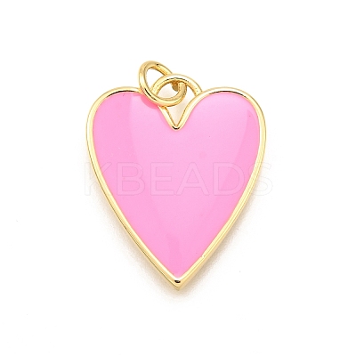 Brass Enamel Pendants KK-K401-14G-03-1