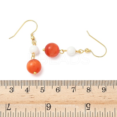 Electroplated 304 Stainless Steel Cat Eye Dangle Earrings EJEW-Z129-14G-01-1