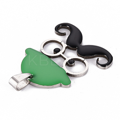 201 Stainless Steel Enamel Pendants STAS-S110-076E-1