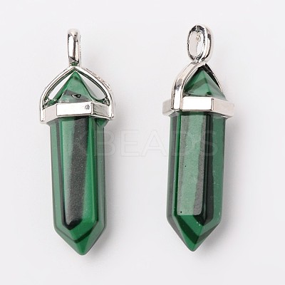 Dyed Synthetic Malachite Pointed Pendants G-F295-03D-1