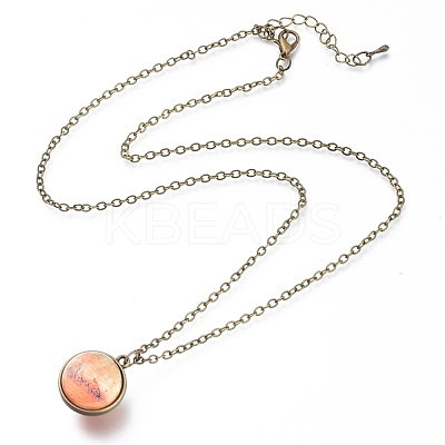 Glass Pendant Necklace NJEW-D281-B-10AB-1