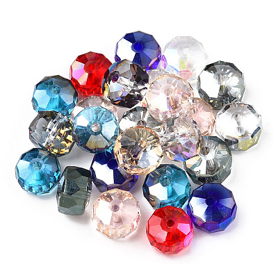 Transparent Electroplate Glass Beads Strands EGLA-YWC0001-10mm-02-1
