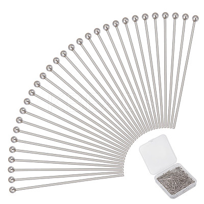 400Pcs 304 Stainless Steel Ball Head Pins STAS-UN0049-22-1