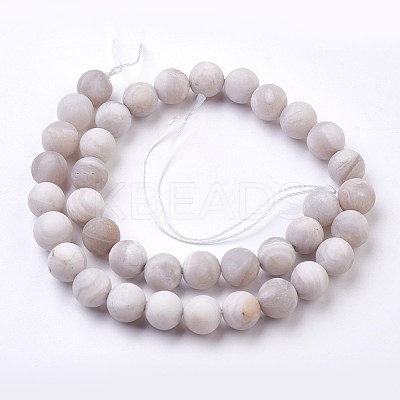 Natural White Agate Bead Strands G-J376-02-10mm-1