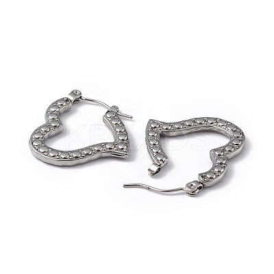 Non-Tarnish 304 Stainless Steel Heart Hoop Earrings for Women EJEW-I284-12P-1