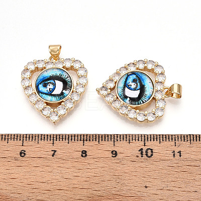 Brass Micro Pave Clear Cubic Zirconia Pendants for Women KK-T070-93A-04-1