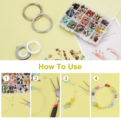 DIY Stretch Bracelets Making Kits DIY-NB0004-88-1